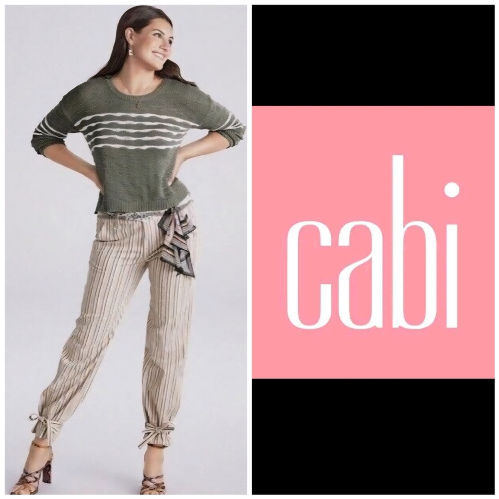 352. CAbi #5870 Convertible Striped Trousers - Size 4